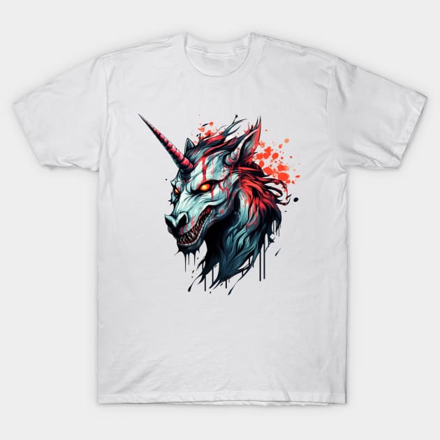 Creepy Unicorn T-Shirt by OscarVanHendrix